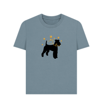 Load image into Gallery viewer, Stone Blue Printed T-shirt Front