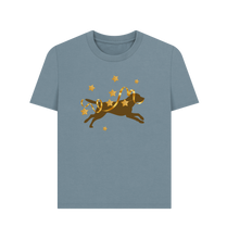 Load image into Gallery viewer, Stone Blue Printed T-shirt Front