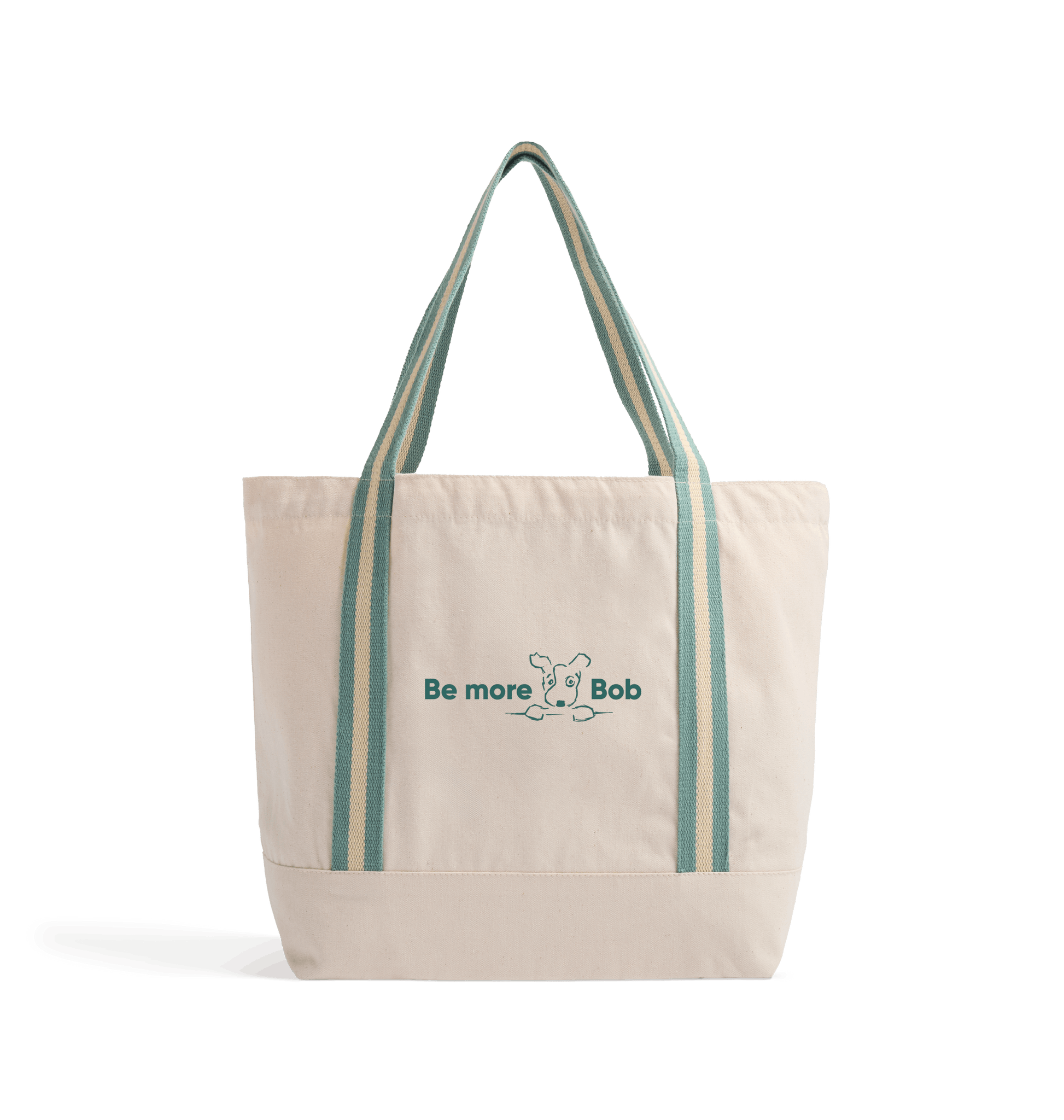 Natural/Sage Green Heat Transfer Bag Front
