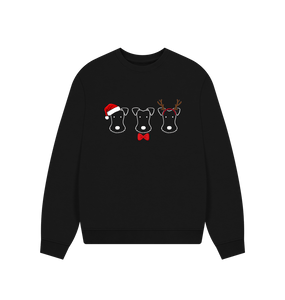 Black Foxy Christmas! Dark Colours Slouchy Sweatshirt