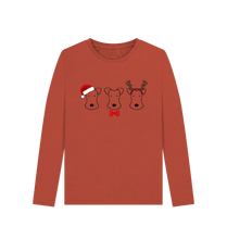 Load image into Gallery viewer, Rust Foxy Christmas! Long Sleeve Tshirt