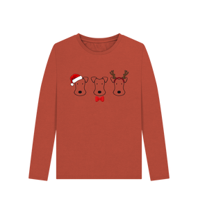 Rust Foxy Christmas! Long Sleeve Tshirt