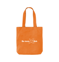 Load image into Gallery viewer, Orange Be More Bob organic cotton bag for life