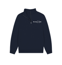 Load image into Gallery viewer, Navy Be More Bob zip sweatshirt