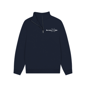 Navy Be More Bob zip sweatshirt