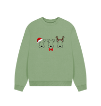 Load image into Gallery viewer, Sage Foxy Christmas! Slouchy Sweatshirt