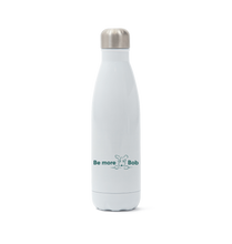 Load image into Gallery viewer, White Be More Bob logo water bottle