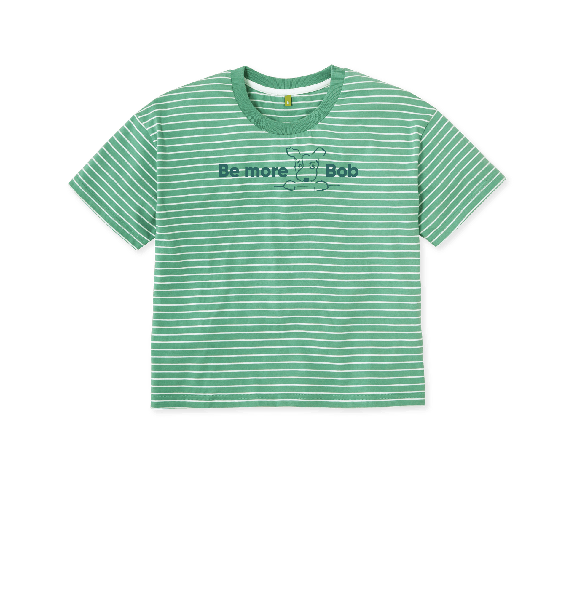 Green Stripes Printed T-shirt Front