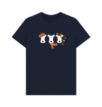 Load image into Gallery viewer, Navy Blue Printed T-shirt Front