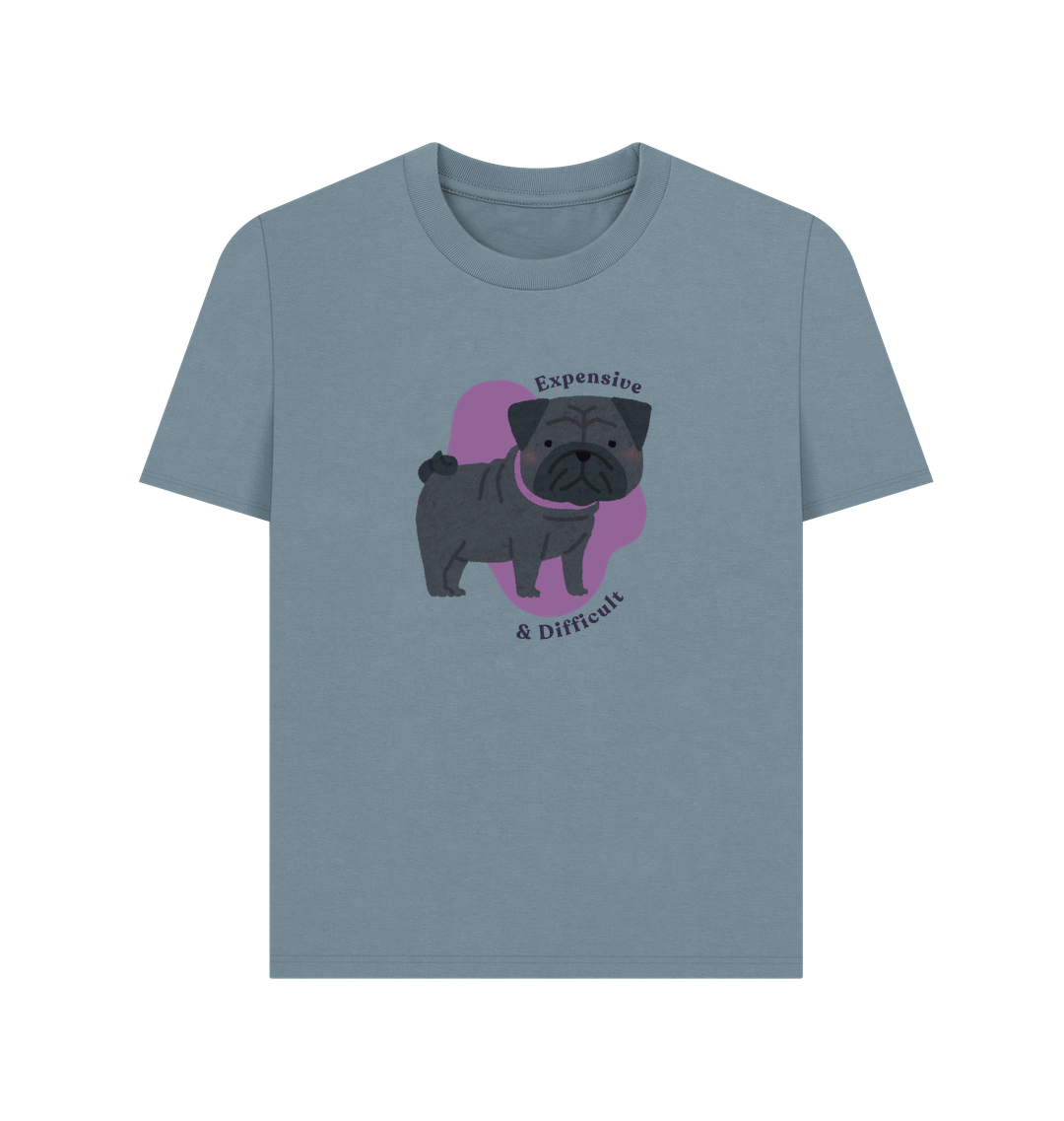Stone Blue Printed T-shirt Front