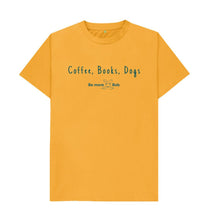 Load image into Gallery viewer, Mustard Coffee, Books, Dogs - men&#39;s t.shirt
