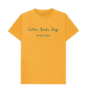 Mustard Coffee, Books, Dogs - men's t.shirt