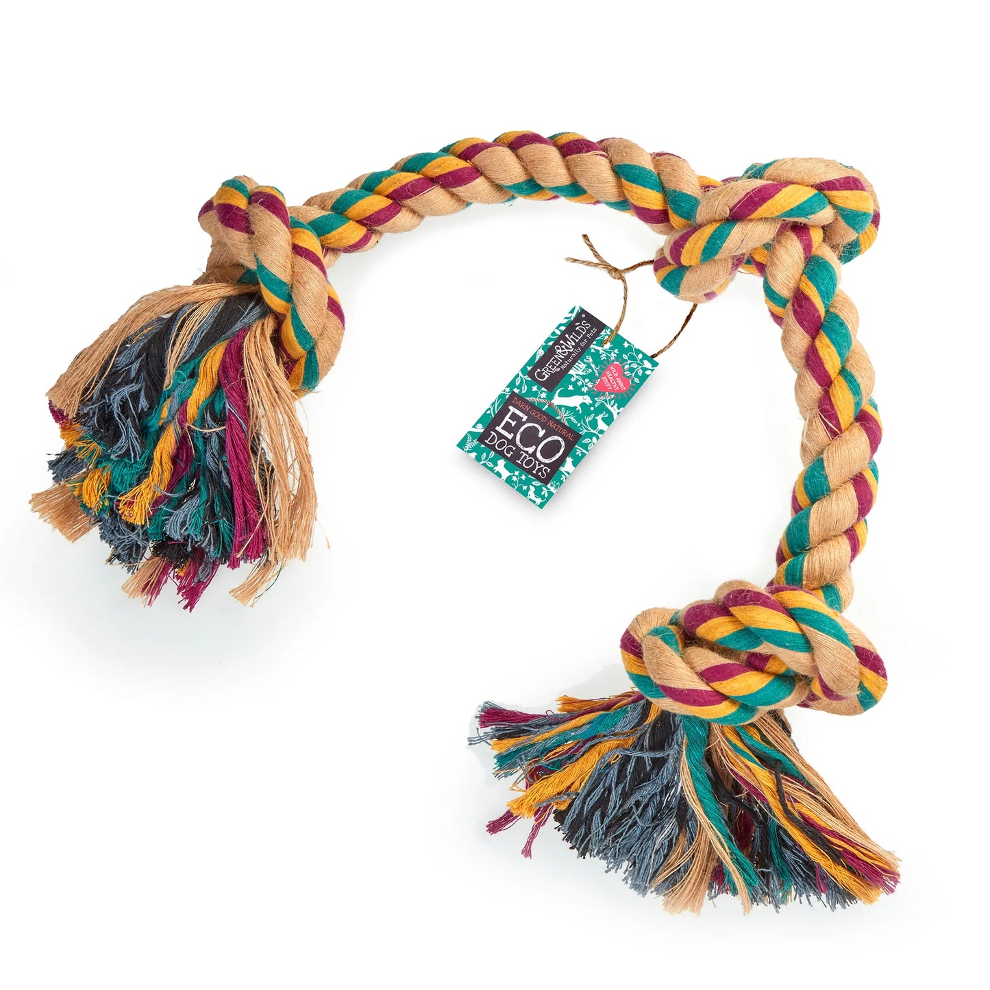 Big Rope 3 Knot, Eco Dog Toy, Green & Wilds