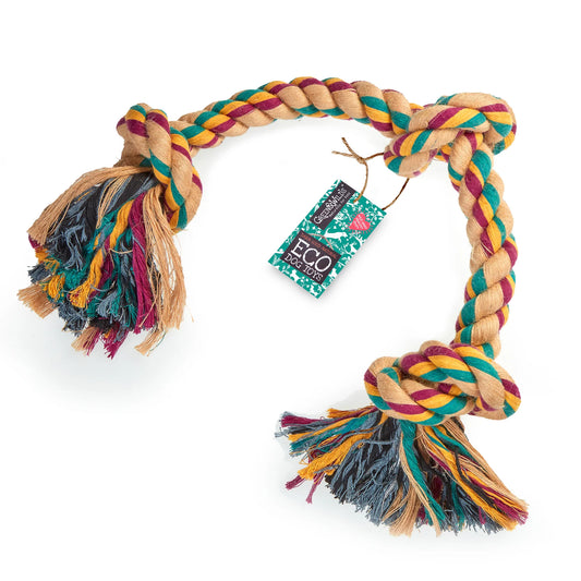 Big Rope 3 Knot, Eco Dog Toy, Green & Wilds