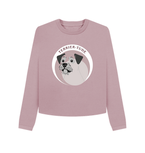 Mauve Border Terrier-Tude boxy sweatshirt