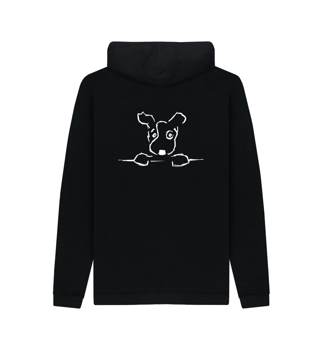 Black Printed Hoody Back