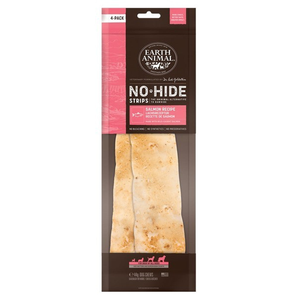 Earth Animal No Hide Salmon Strips 4pk