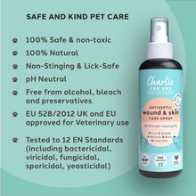 Load image into Gallery viewer, Charlie The Vet Antiseptic Wound &amp; Skin Care Spray for All Animals 100ml