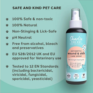 Charlie The Vet Antiseptic Wound & Skin Care Spray for All Animals 100ml