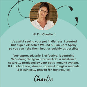 Charlie The Vet Antiseptic Wound & Skin Care Spray for All Animals 100ml