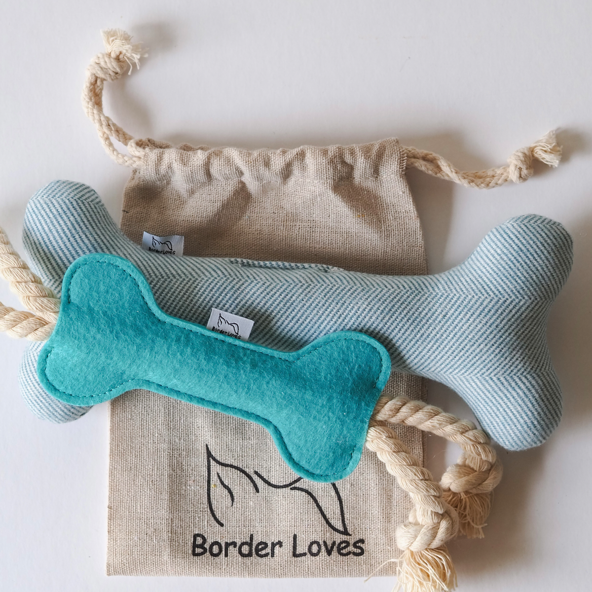 Wool Bone and Felt Rope Toys