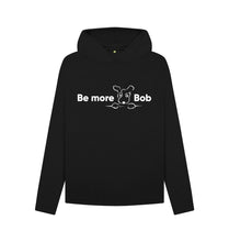 Load image into Gallery viewer, Black Be More Bob women&#39;s relaxed hoodie