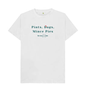 White Pints, Dogs, Mince Pies - Men's Christmas T-Shirt