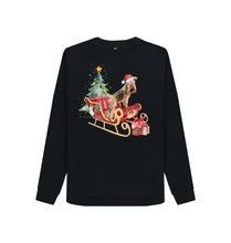 Load image into Gallery viewer, Black Bertie&#39;s Christmas Sledge - Ladies Sweatshirt