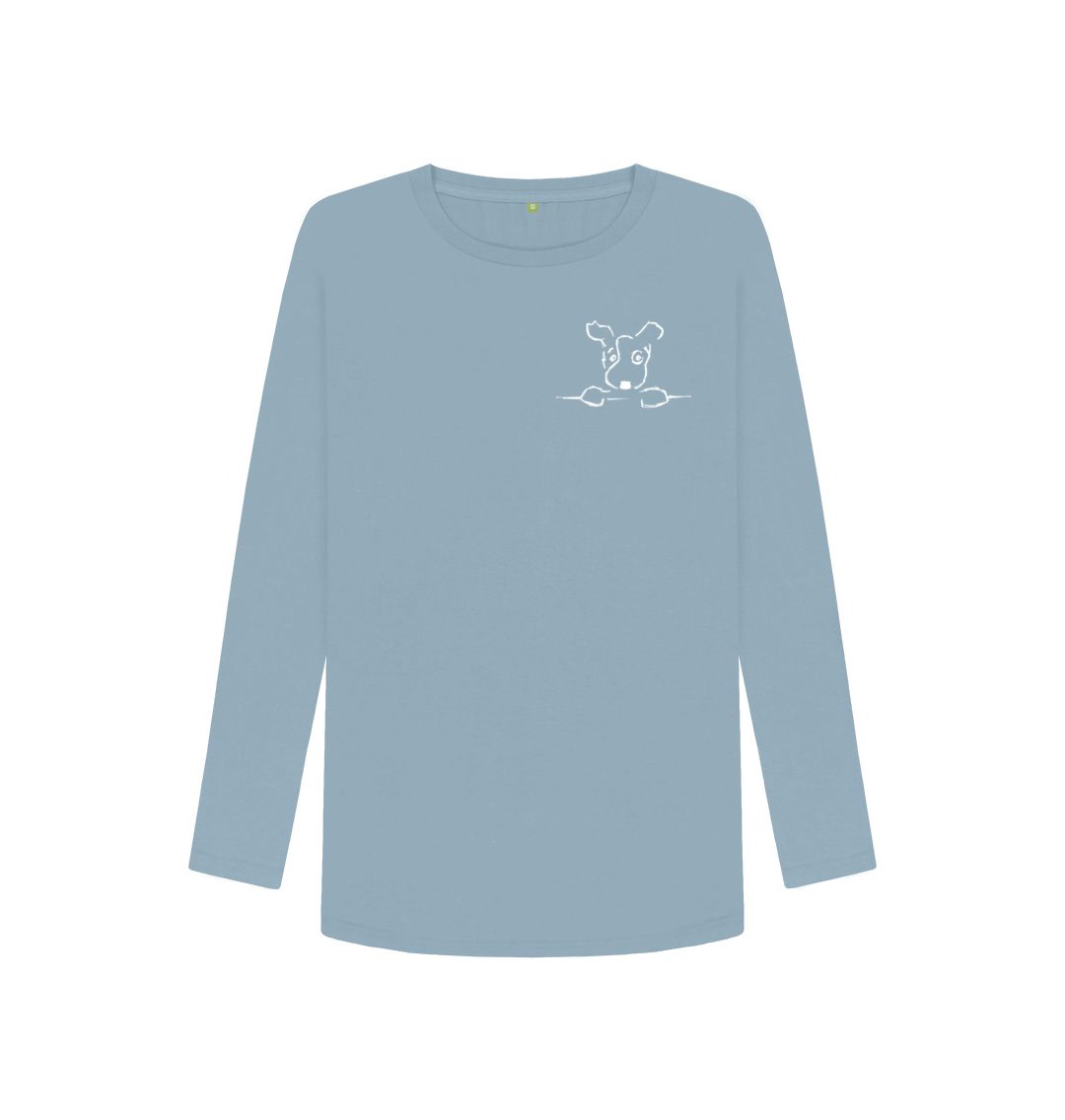 Stone Blue Be More Bob women's long sleeve tshirt