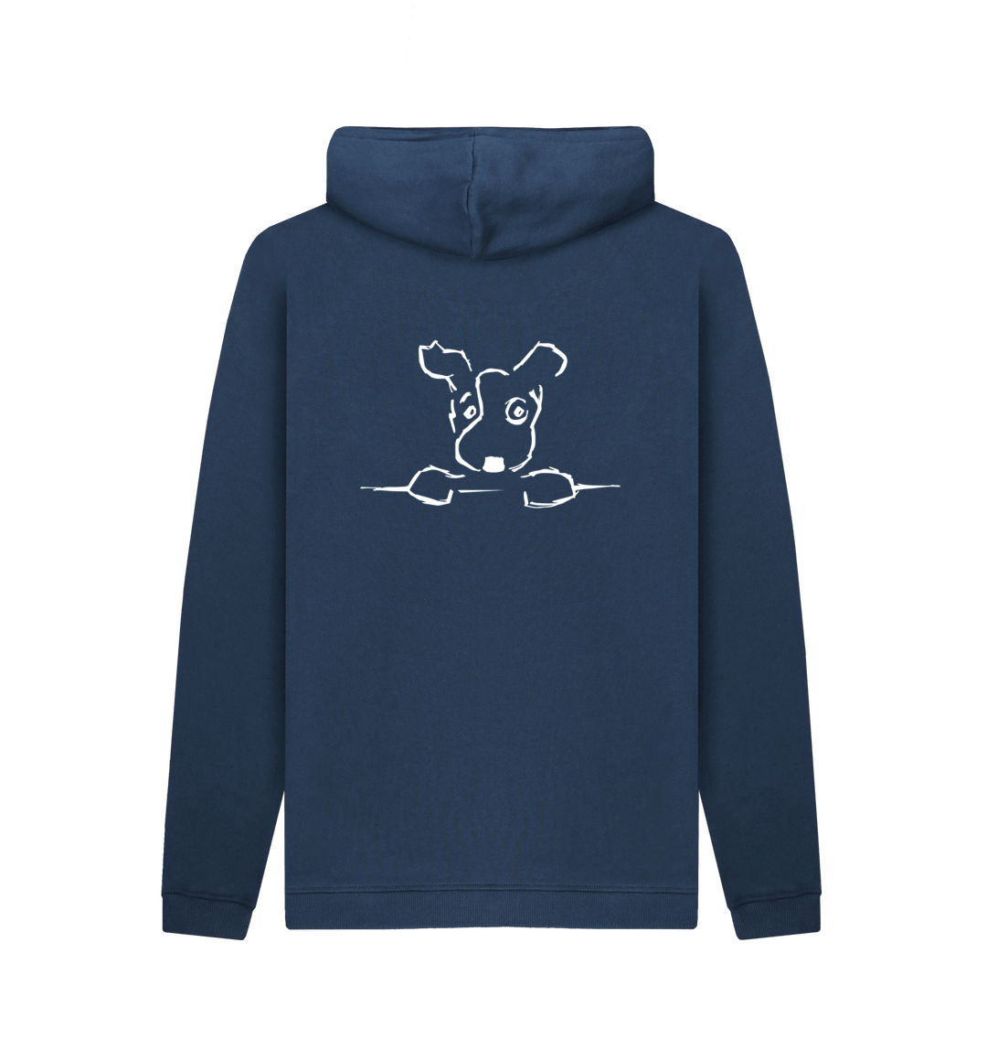 Navy Printed Hoody Back