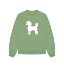 Load image into Gallery viewer, Sage Mini Poodle Oversized Sweatshirt