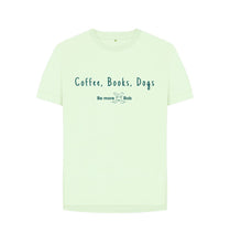 Load image into Gallery viewer, Pastel Green Women&#39;s Relaxed Fit T-Shirt - coffee, books, dogs
