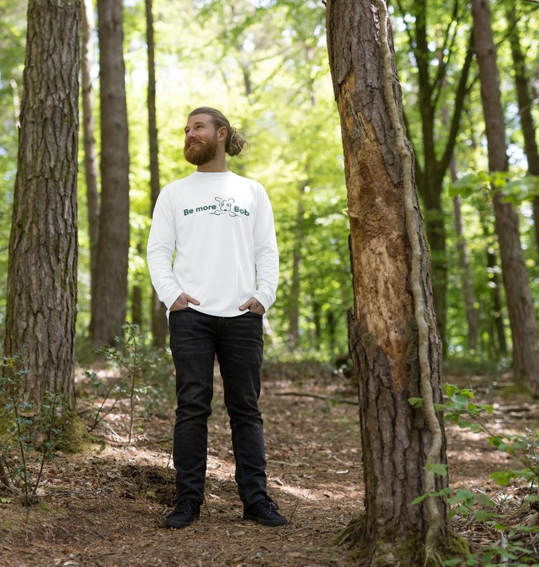 Be More Bob Men's Long-Sleeve T-Shirt - White