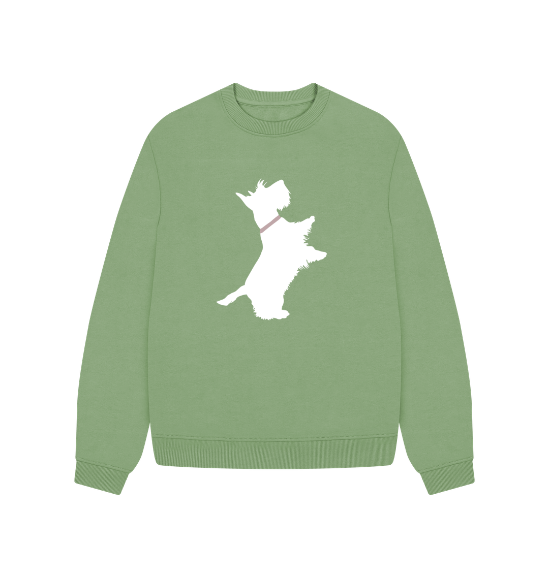 Sage Westie Oversized Relaxed Sweatshirt