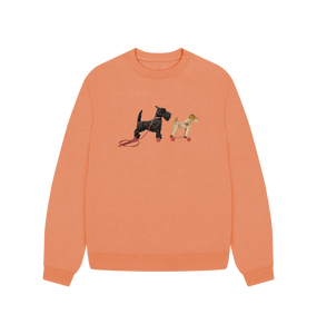 Apricot Scottie & Foxy Adventures, Oversized Sweatshirt