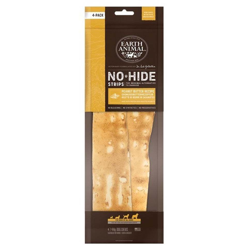 Earth Animal No Hide Peanut Butter Strips 4pk