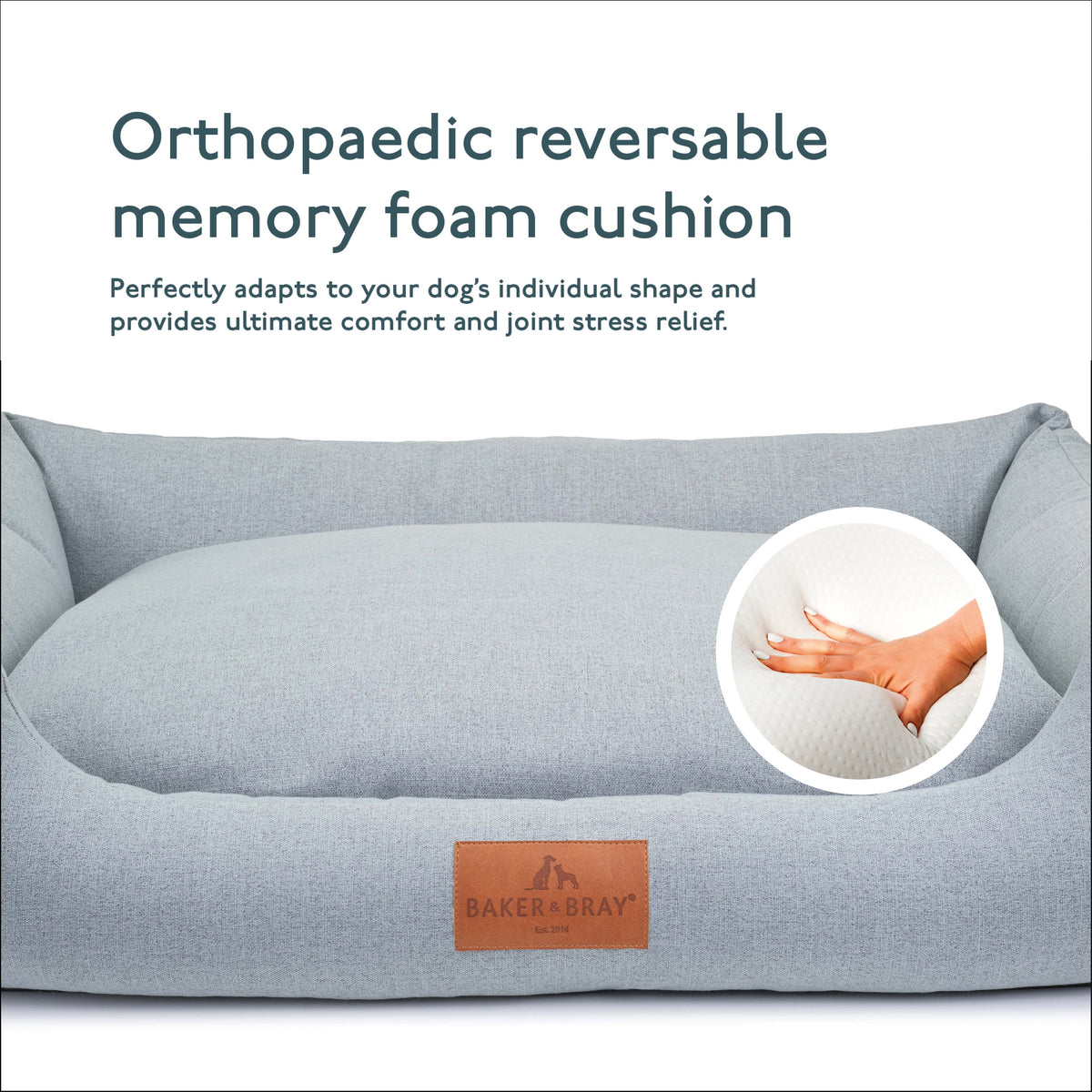 The Ultimate - Eco Friendly Orthopaedic Luxury Dog Bed, Stone Grey