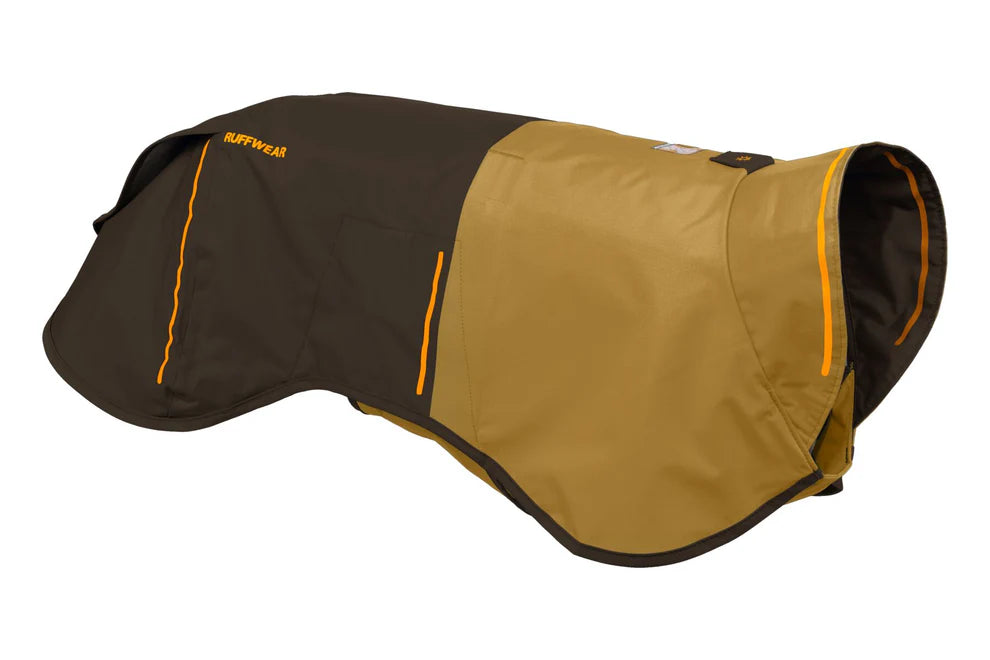 ruffwear sun shower raincoat in earth brown