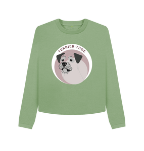 Sage Border Terrier-Tude boxy sweatshirt