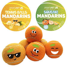 Squeaky Mandarin Tennis Balls