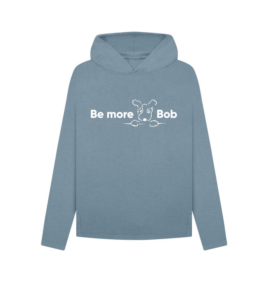 Stone Blue Be More Bob women's relaxed hoodie