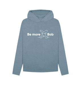 Stone Blue Be More Bob women's relaxed hoodie