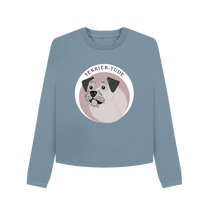 Load image into Gallery viewer, Stone Blue Border Terrier-Tude boxy sweatshirt