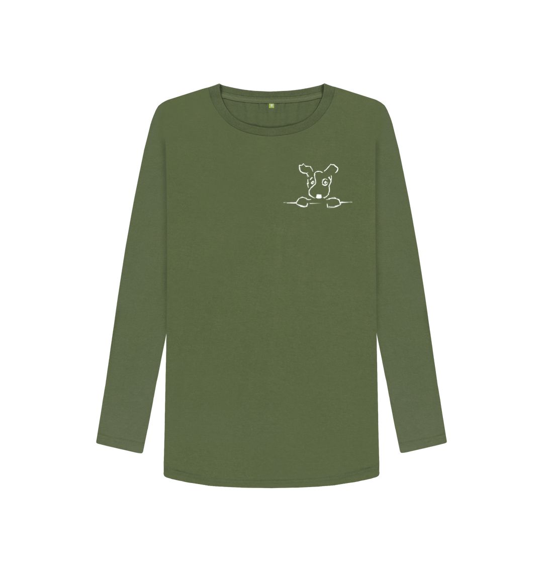 Khaki Be More Bob women's long sleeve tshirt