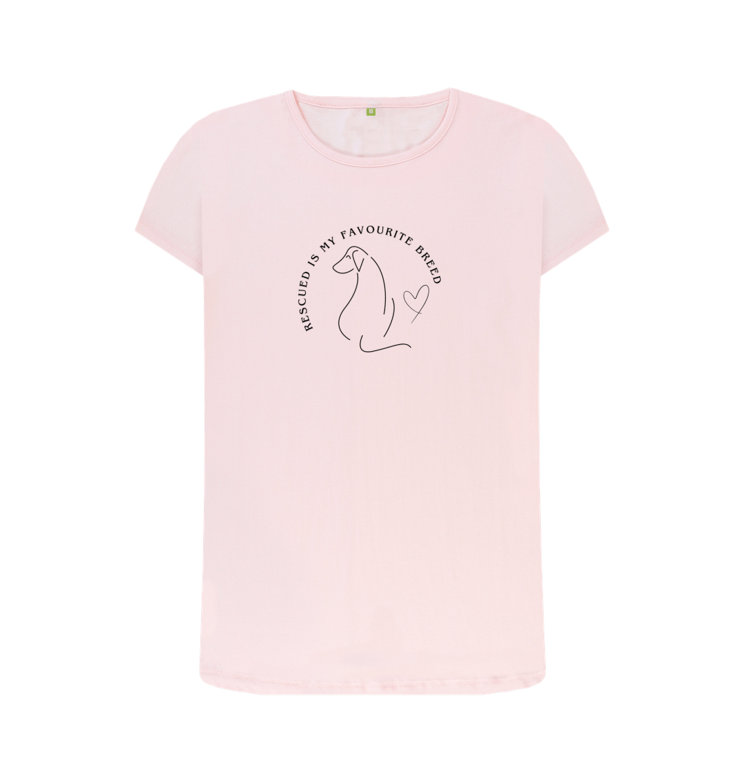 Pink Rescued is my favourite breed - Women's T-Shirt