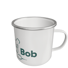 Load image into Gallery viewer, White Be More Bob enamel mug