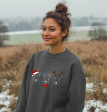 Load image into Gallery viewer, Foxy Christmas! Dark Colours Slouchy Sweatshirt