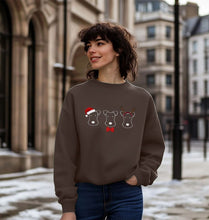 Load image into Gallery viewer, Foxy Christmas! Dark Colours Slouchy Sweatshirt