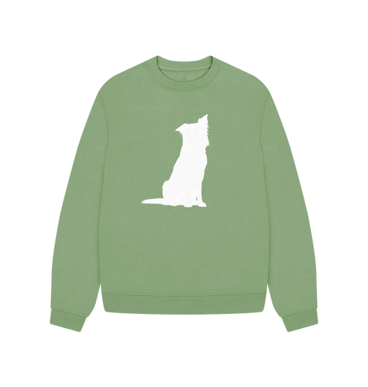 Sage Border Collie Oversized Sweatshirt