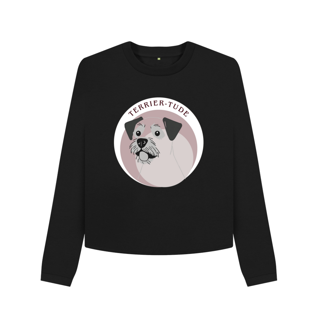 Black Border Terrier-Tude boxy sweatshirt